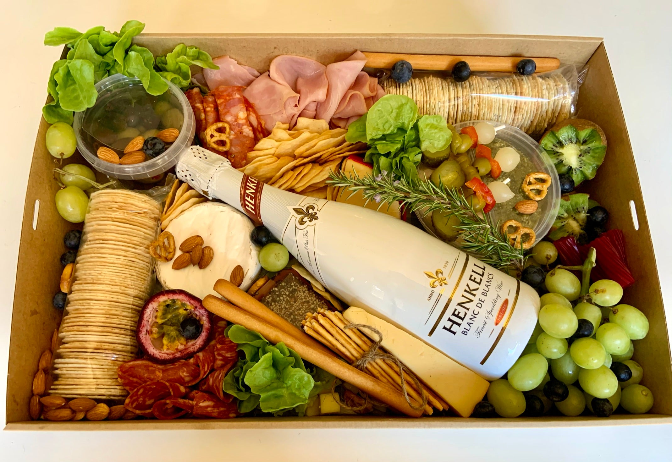 Large Sweet & Savoury Grazing Box with Wine